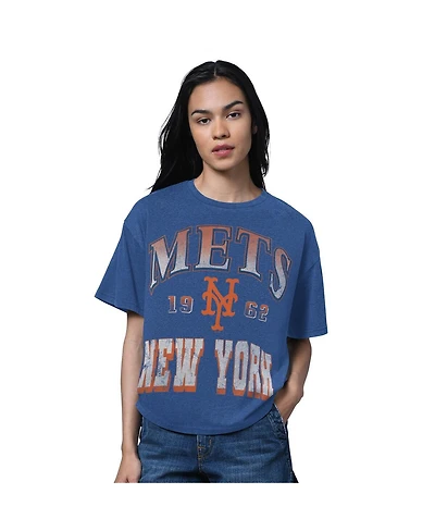 Starter Women's Heather Royal New York Mets Oversized Hall of Fame T-Shirt