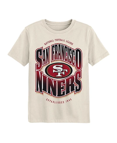 Outerstuff Big Boys and Girls Cream San Francisco 49ers Huddle T-Shirt