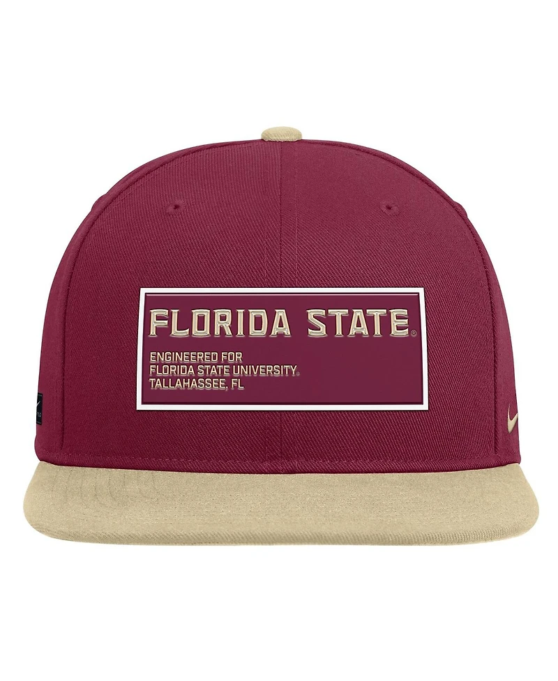 Nike Men's Garnet/Gold Florida State Seminoles 2025 On-Field Patch Pro Dri-fit Snapback Hat