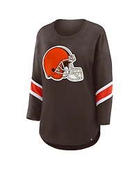 Fanatics Women's Brown Cleveland Browns Redzone 3/4-Sleeve T-Shirt