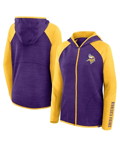 Fanatics Women's Purple/Gold Minnesota Vikings Redzone End Around Pass Raglan Full-Zip Hoodie