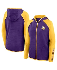 Fanatics Women's Purple/Gold Minnesota Vikings Redzone End Around Pass Raglan Full-Zip Hoodie