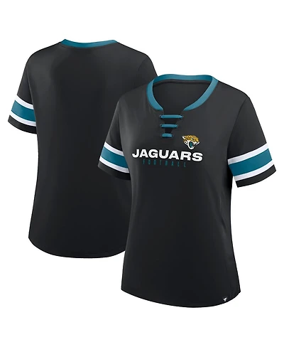 Fanatics Women's Black Jacksonville Jaguars Redzone Draw Play Athena Lace-Up T-Shirt