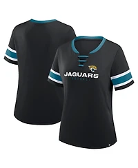 Fanatics Women's Black Jacksonville Jaguars Redzone Draw Play Athena Lace-Up T-Shirt