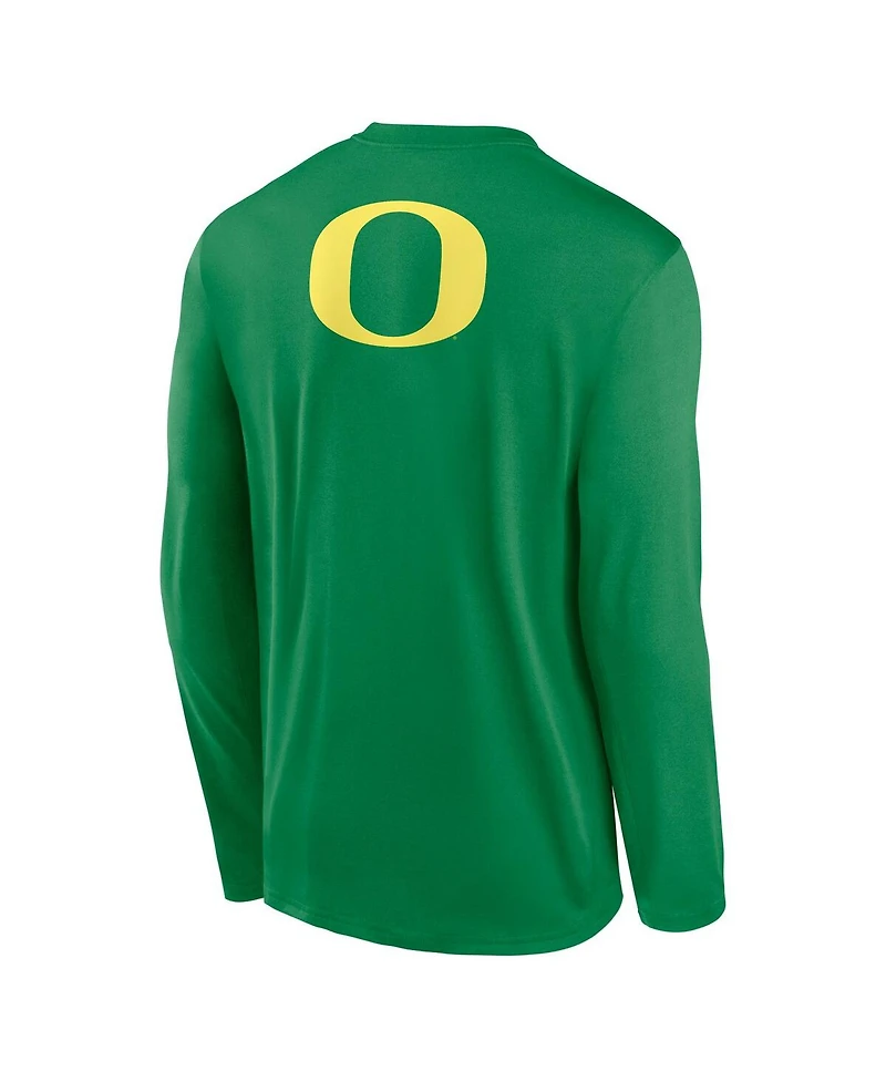Nike Men's Green Oregon Ducks Primetime Campus 2-Hit Legend Dri-fit Long Sleeve T-Shirt