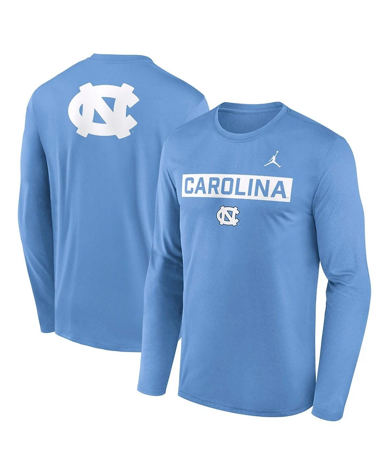Jordan Men's Light Blue North Carolina Tar Heels Primetime Campus 2-Hit Legend Dri-fit Long Sleeve T-Shirt
