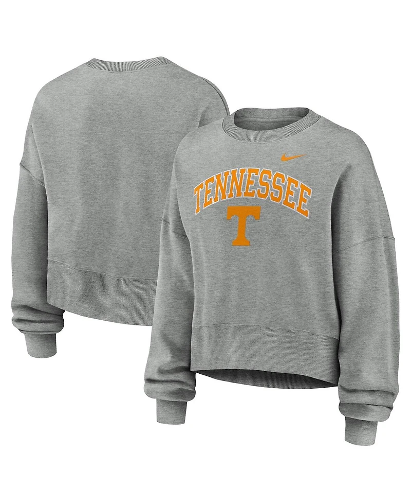 Nike Women's Heather Gray Tennessee Volunteers Oversized Phoenix Arch Pullover Sweatshirt