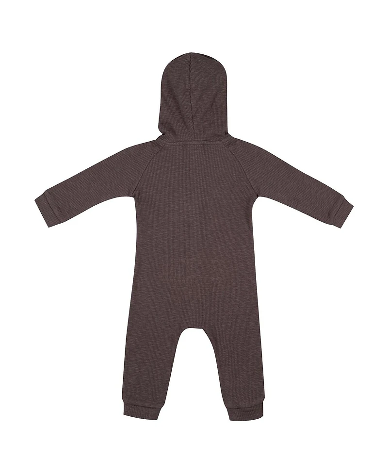 Colosseum Baby Boys and Girls Charcoal Penn State Nittany Lions Zando-Zan Waffle Full-Snap Hooded Romper
