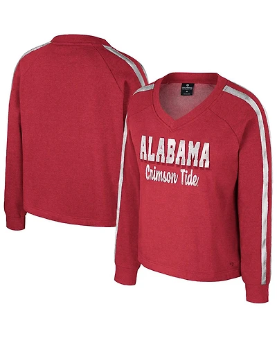 Colosseum Women's Crimson Alabama Tide Treasures Long Sleeve V-Neck T-Shirt
