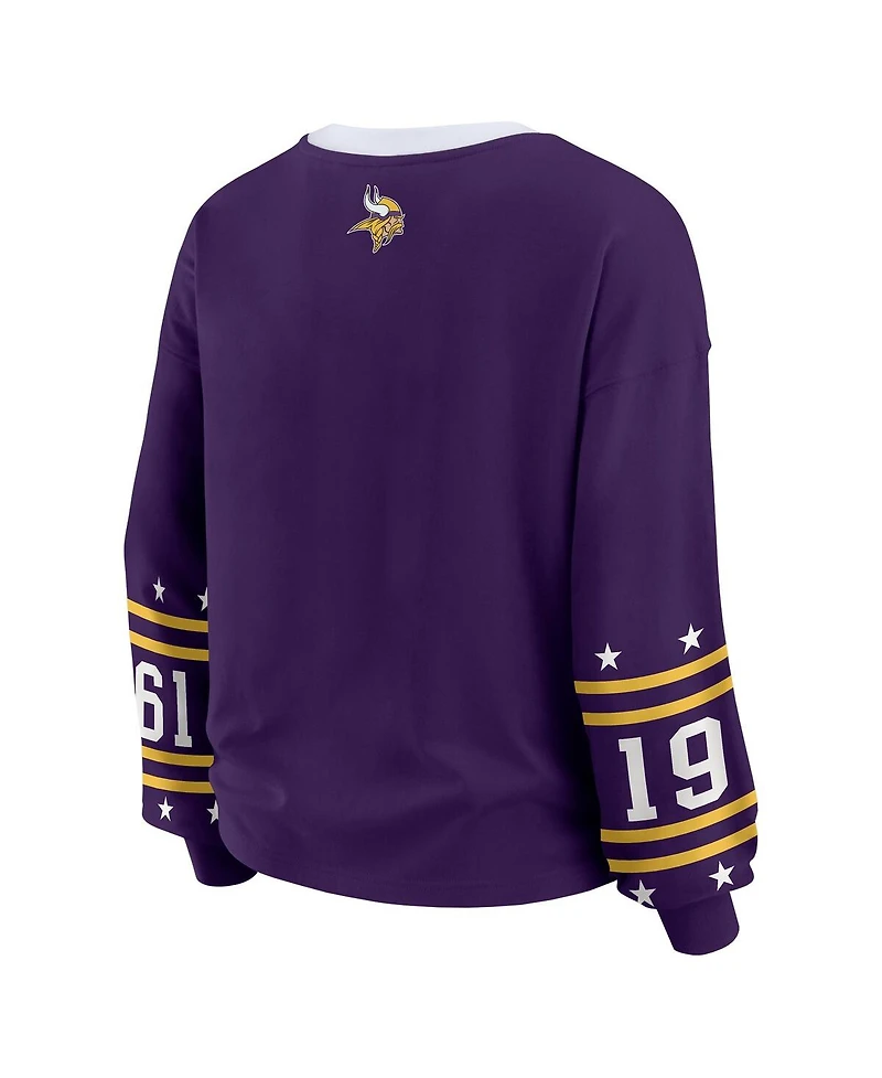Wear by Erin Andrews Women's Purple Minnesota Vikings Sport Long-Sleeve T-Shirt