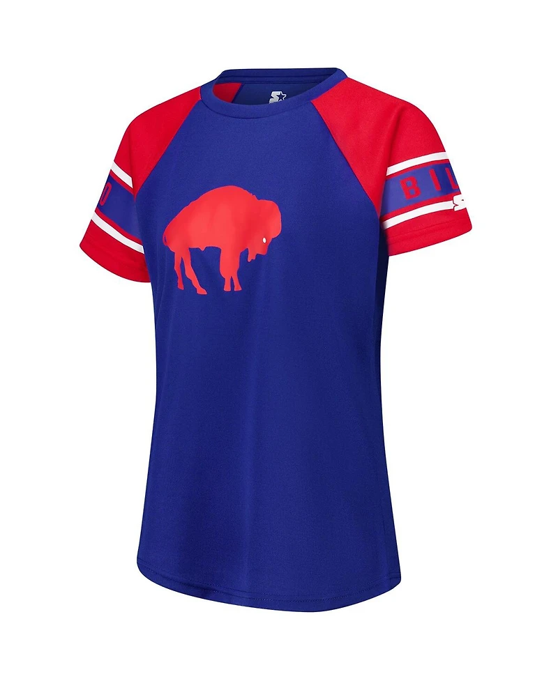 Starter Women's Royal Buffalo Bills 1st Rounder Color Block Raglan Top