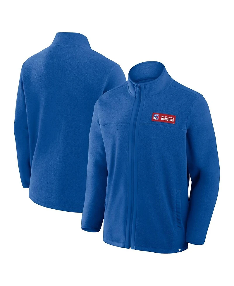 Fanatics Men's Blue New York Rangers Home Ice Fleece Full-Zip Jacket