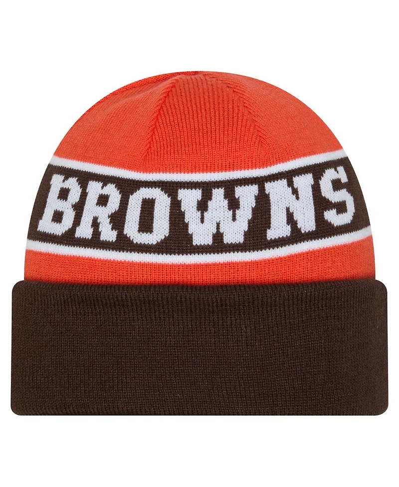 New Era Men's Brown Cleveland Browns Reverse Cuffed Knit Hat