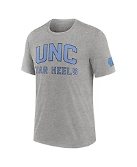 Jordan Men's Heather Gray North Carolina Tar Heels Campus Collegiate Block Tri-Blend T-Shirt