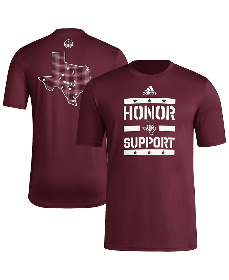 Adidas Men's Maroon Texas A M Aggies Honor Support Pre-Game T-Shirt