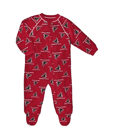 Outerstuff Infant Red Atlanta Falcons Allover Print Raglan Full-Zip Sleeper