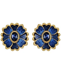 Guess Epoxy Stones Gold-Tone Floral Clip-On Earrings