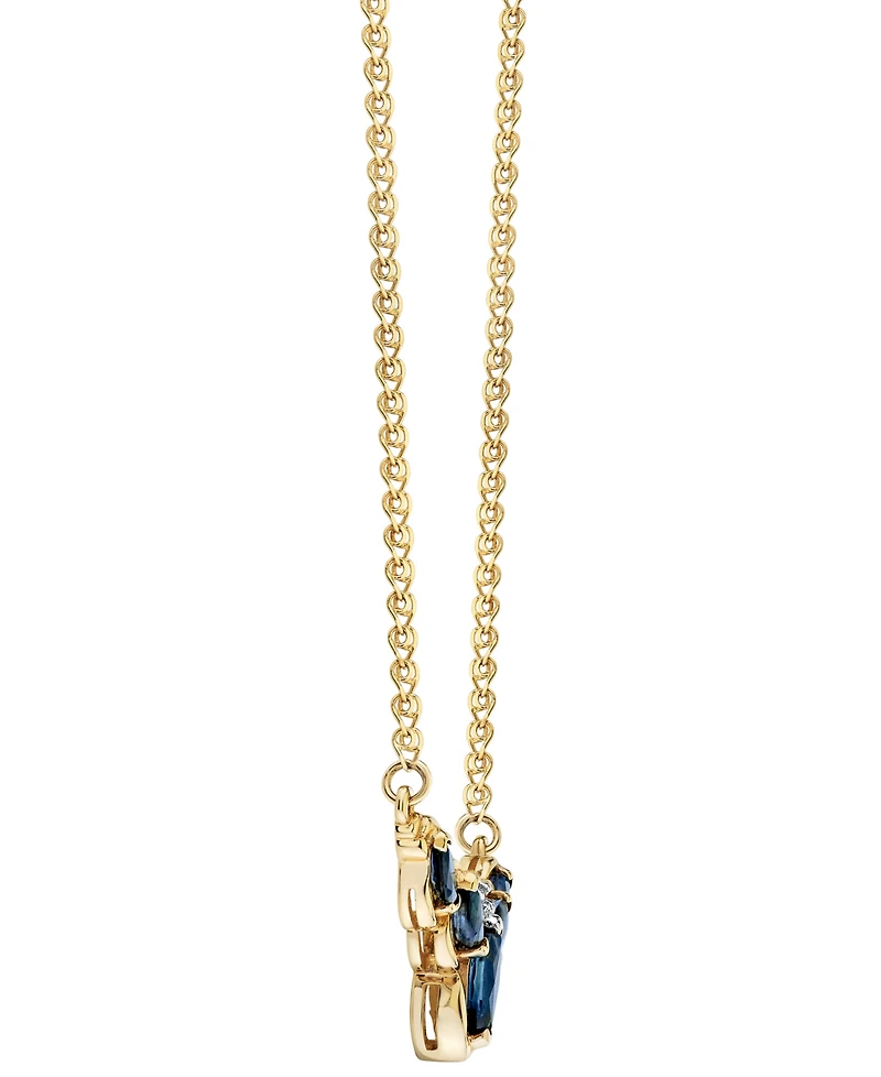Macy's Marquise Shape Sapphire Pendant with Chain (7/8 ct. t.w.) in 14k Yellow Gold