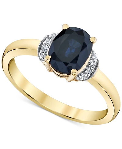 Macy's Oval Shape Sapphire Ring (1-5/8 ct. t.w.) in 10k Yellow Gold