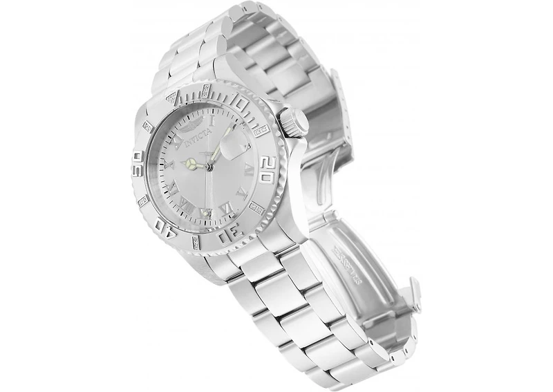 Invicta Men's 12819 Pro Diver Quartz 3 Hand Silver Dial Watch