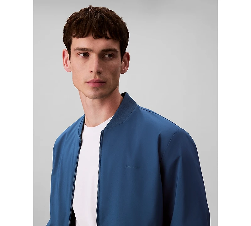 Calvin Klein Men's Logo-Print Matte Bomber Jacket