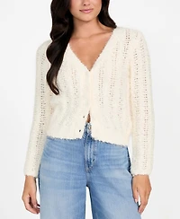 Guess Women's Bea Open Stitch Long Sleeve Cardigan Sweater