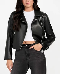 Guess Women's Long Sleeves Moto Jacket