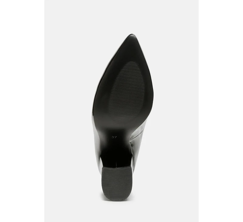 Kamira Patent Faux Leather Block Heel Pumps