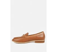Holda Womens Horsebit Embellished Loafers With Stitch Detail