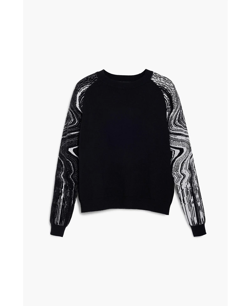 Desigual Women's Marbled sleeve sweater