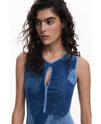Desigual Women's Jacquard cut-out dress