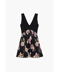Desigual Women's Short dress with floral bimaterial