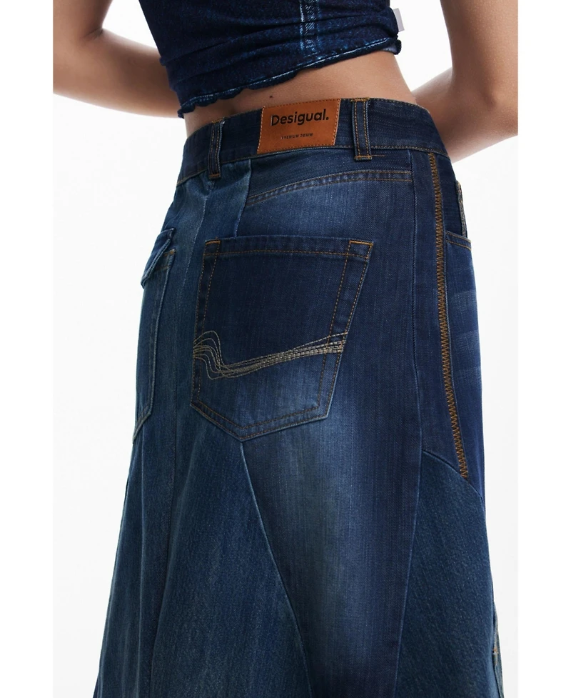 Desigual Women's Patchwork denim skirt