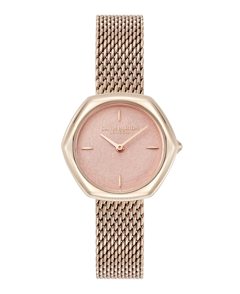 Olivia Burton Women's Charing Rose Gold Tone Stainless Steel Bracelet Watch, 28.5mm