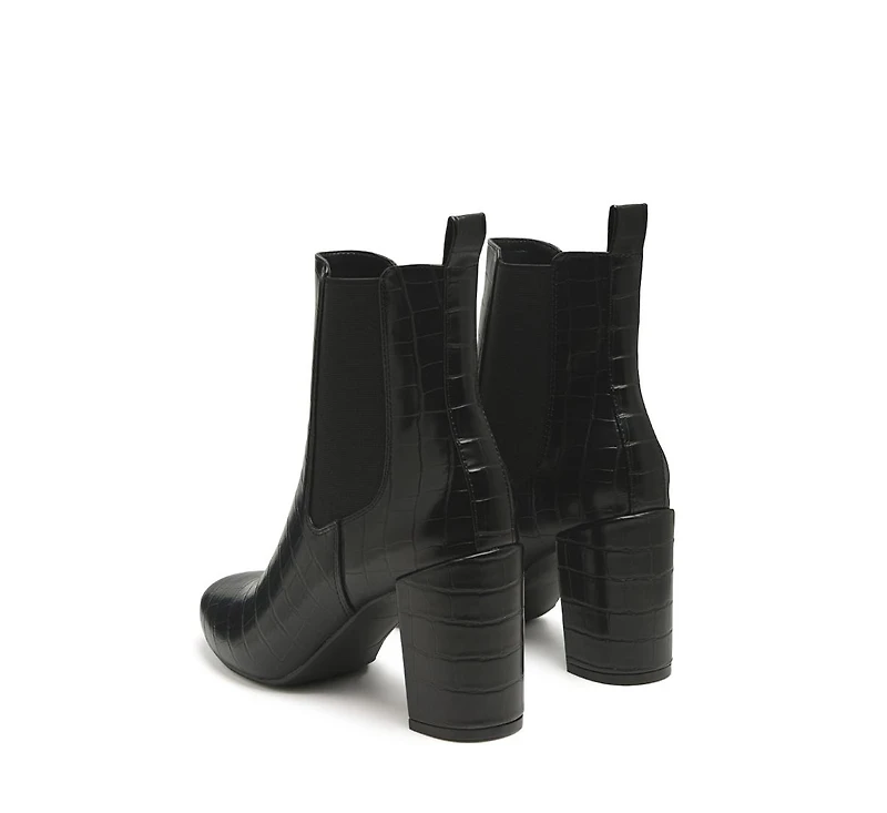 Babbel Faux Leather Block Heel Ankle Boots Women