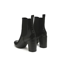 Babbel Faux Leather Block Heel Ankle Boots Women