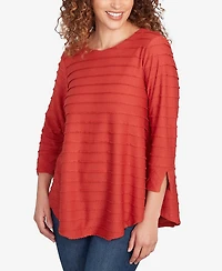 Ruby Rd. Petite Scalloped Jacquard Knit Top