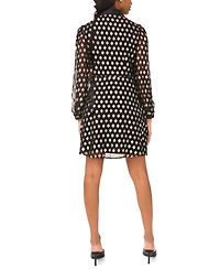 Msk Petite Collar Neck Long Sleeve Shirt Dress