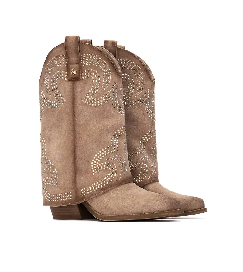 Xti Women's Suede Foldover Booties By