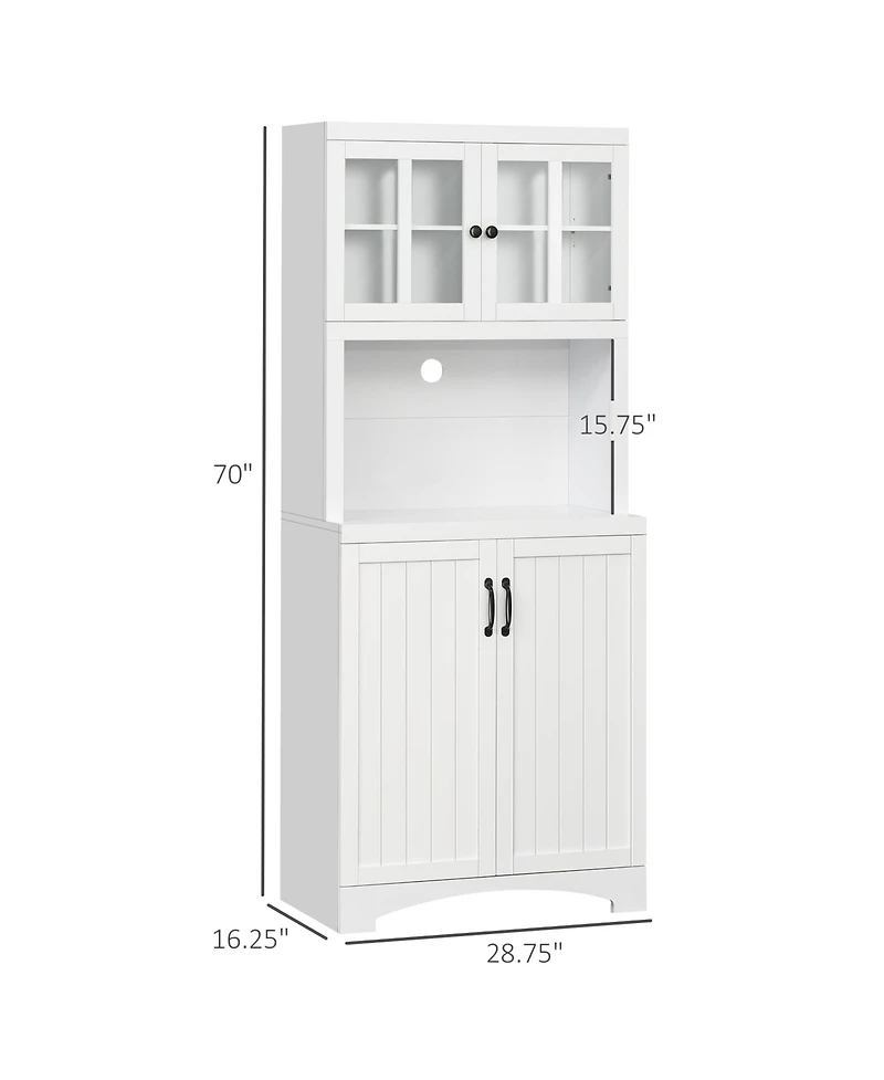 Slickblue Stylish Kitchen Storage Cabinet with Doors and Adjustable Shelves for Pantry Organization