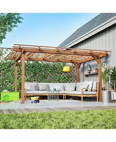 Streamdale Furniture 12x10 Wood Pergola - Garden Patio Deck