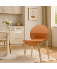 Streamdale Furniture Tropical Orange Chairs - Red Oak Legs, Dining Set (4-Pack)