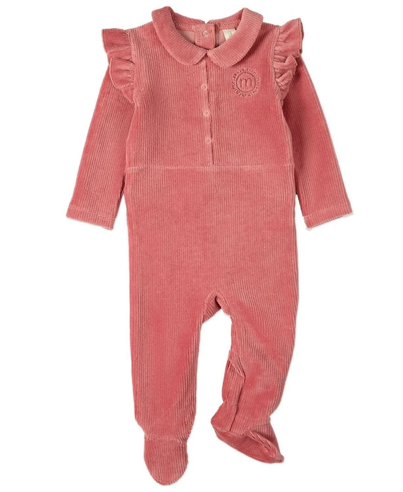 Baby and Toddler Girls "MeMoi Sport" Cotton Rich Corduroy Ruffled Footie