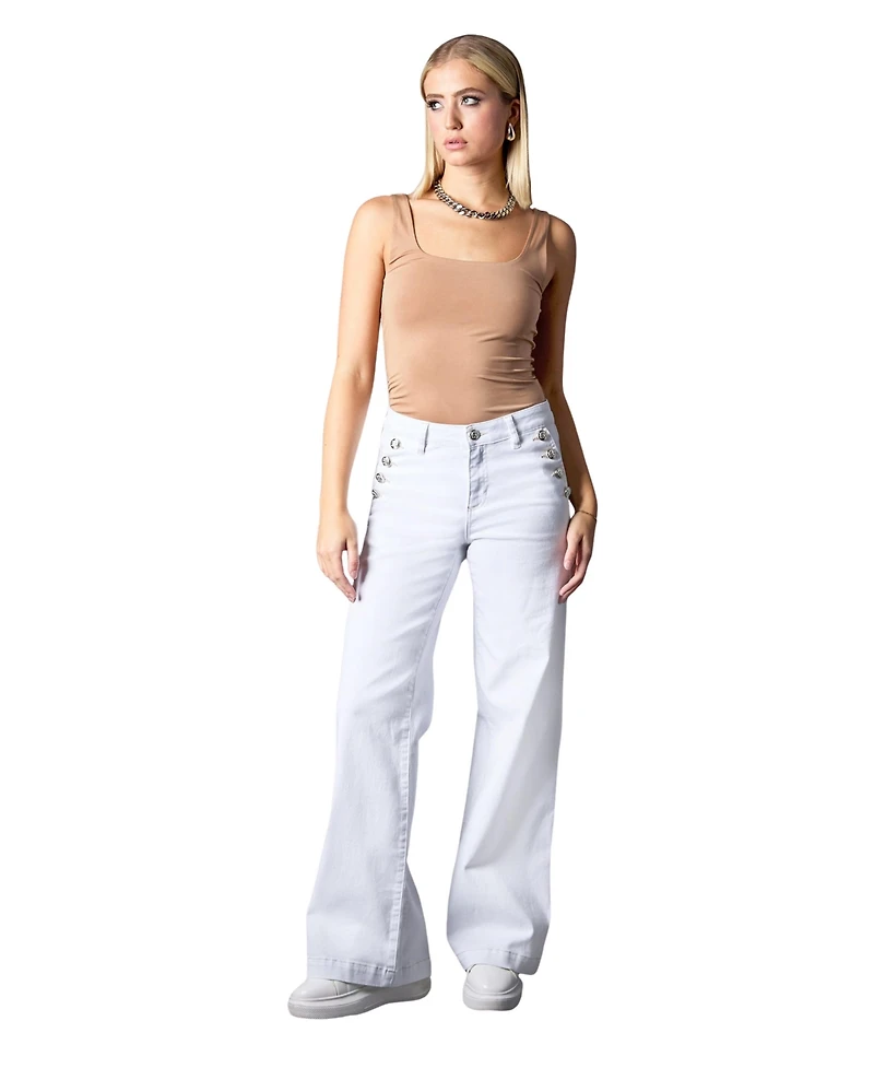 Blue Revival Women's Ariana Mid-Rise Wide-Leg Jeans