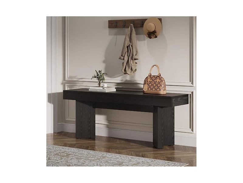Tribesigns Wooden Entryway Bench, 47" Farmhouse Indoor End of Bed Bench