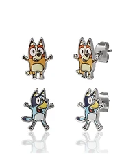 Bluey 4-Pack Stud Earrings Set - Character Jewelry Gift for Kids