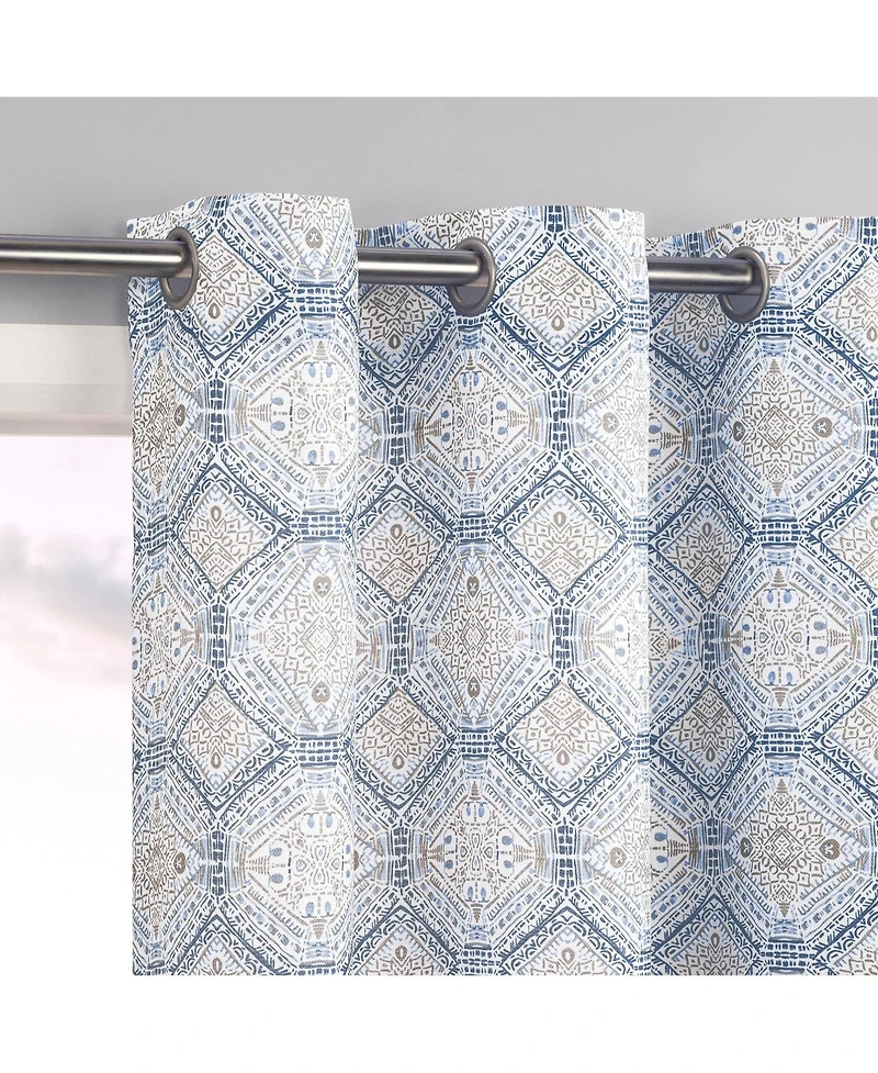 No. 918 Lotan Global Inspired Medallion Semi-Sheer Grommet Curtain Panel
