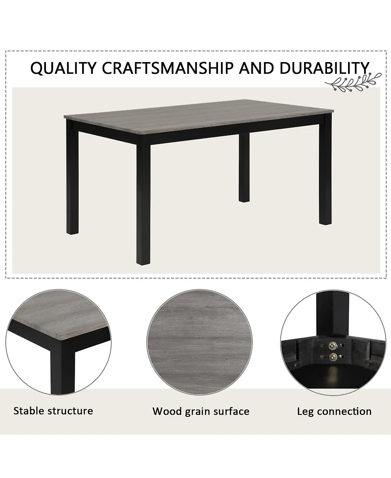 Casainc 6 Piece Dining Table Set with Rectangular Table, Chairs and Bench for Dining Room