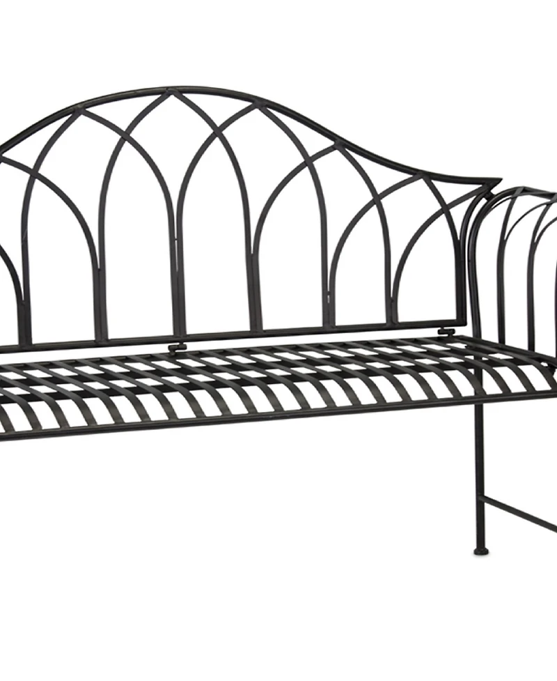 Classic Iron Garden Bench - Timeless Outdoor Seating for Patio or Lawn