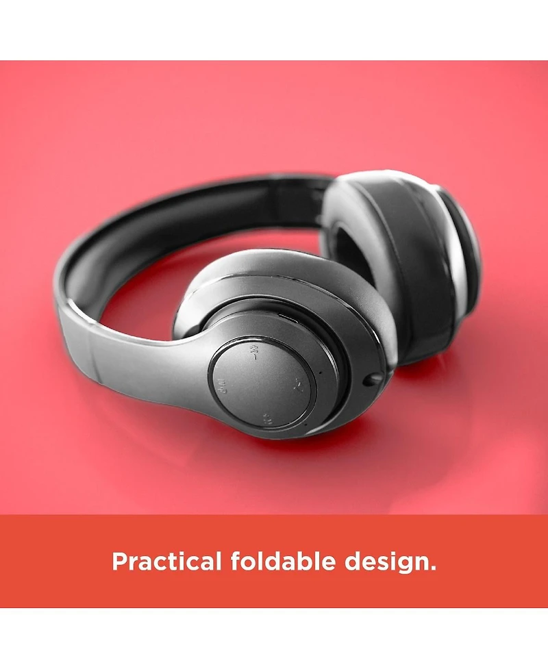 RadioShack Bluetooth 5.4 Over The Head Headphones With On-Ear Controls and 400 Mah Rechargeable Battery 3304404 Silver